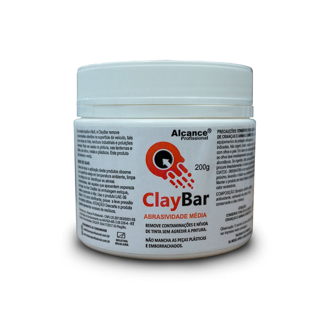 CLAY BAR ABRASIVIDADE MEDIA 200G ALCANCE