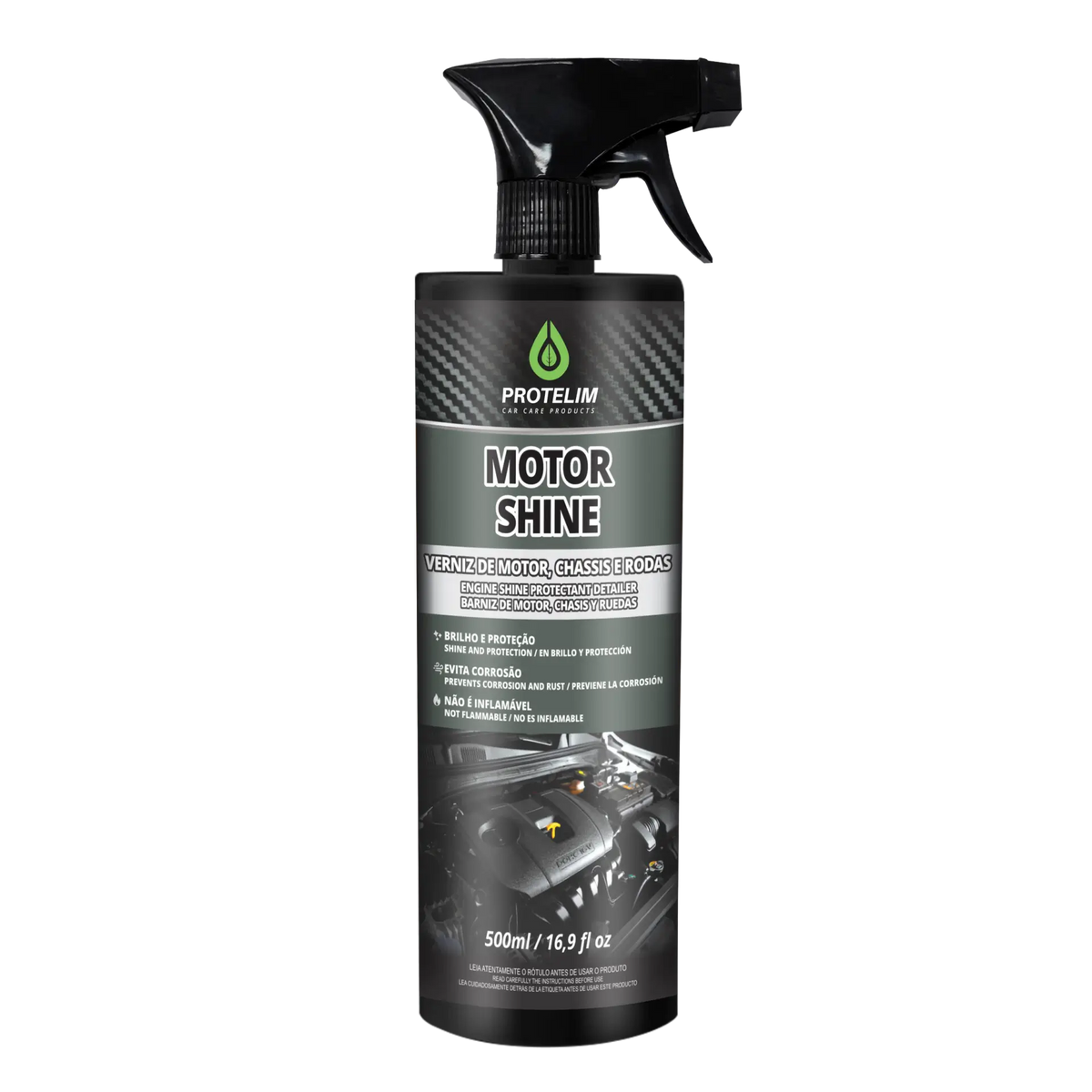 MOTOR SHINE VERNIZ DE MOTOR CHASSIS E CAIXA DE RODA 500ML PROTELIM