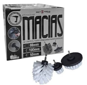 KIT 3 ESCOVAS MACIAS DE LIMPEZA PARA FURADEIRA/PARAFUSADEIRA SGT
